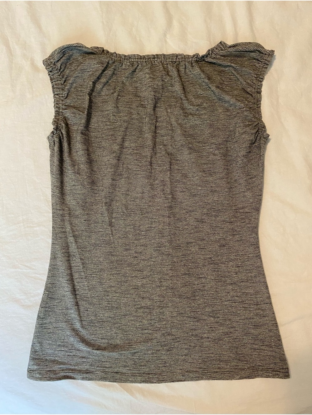 LOFT Gray Ruched Neck Tank Top - Picture 3 of 6